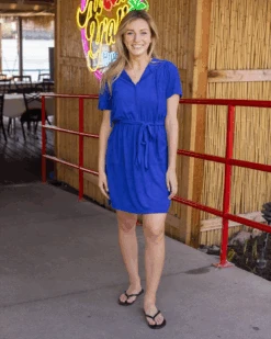 Poolside Cobalt Terry Cloth Dress -Active Aura Shop PoolsideTerryClothDress Colbalt 7