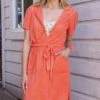 Poolside Coral Terry Cloth Dress -Active Aura Shop PoolsideTerryClothDress Coral 8