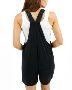 Poolside Black Terry Cloth Romper -Active Aura Shop PoolsideTerryClothRomper Black 2