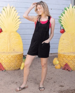 Poolside Black Terry Cloth Romper -Active Aura Shop PoolsideTerryClothRomper Black 3