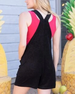 Poolside Black Terry Cloth Romper -Active Aura Shop PoolsideTerryClothRomper Black 8