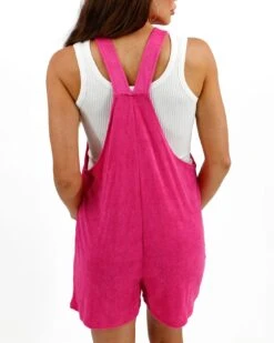 Poolside Pink Terry Cloth Romper -Active Aura Shop PoolsideTerryClothRomper Pink 2