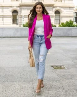 Premium Denim High Waisted Mom Jeans In Distressed Light Mid-Wash - FINAL SALE -Active Aura Shop PremiumDenimHighWaistedMomJeans LightWashDistressed 1