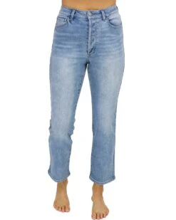 Premium Denim High Waisted Mom Jeans In Non Distressed Mid-Wash - FINAL SALE -Active Aura Shop PremiumDenimMomJeans MidWashNonDistressed 1