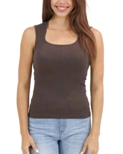 The Prettiest Neckline Perfect Fit Top In Brown -Active Aura Shop PrettiestNecklineTop 1 1
