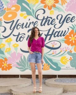 Puff Sleeve Wild Berry Button Up Top -Active Aura Shop PuffSleeveButtonUpTop 6