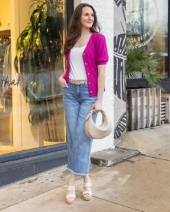 Puff Sleeve Wild Berry Button Up Top -Active Aura Shop PuffSleeveButtonUpTop 8