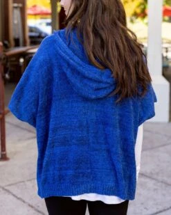 Heathered Blue Quarter Zip Bambü Poncho -Active Aura Shop QuarterZipBambuPoncho HeatheredBlue 9