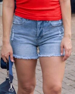 Mid-Wash Girlfriend Relaxed Fit Shorts