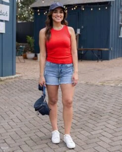 Mid-Wash Girlfriend Relaxed Fit Shorts -Active Aura Shop RelaxedFitShorts MidWash 7