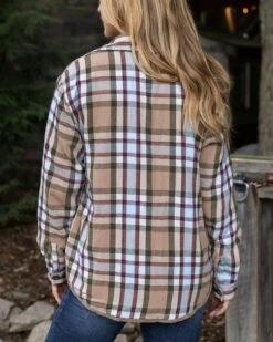 Reversible Tan/Olive Plaid Corduroy Shacket -Active Aura Shop ReversibleCorduroyShacket TanOlivePlaid 11
