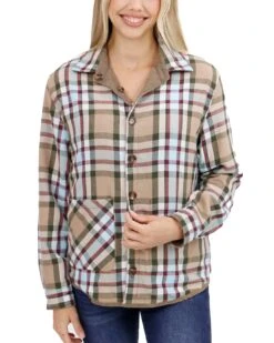 Reversible Tan/Olive Plaid Corduroy Shacket -Active Aura Shop ReversibleCorduroyShacket TanOlivePlaid 2