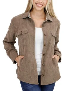 Reversible Tan/Olive Plaid Corduroy Shacket -Active Aura Shop ReversibleCorduroyShacket TanOlivePlaid 5