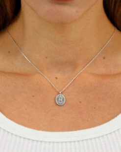 Silver Rhinestone Pendant Necklace