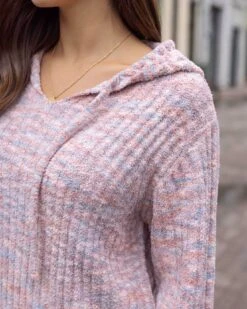 Blush Mélange Cloud Ribbed Hoodie - FINAL SALE -Active Aura Shop RibbedCloudHoodie BlushMelange 6