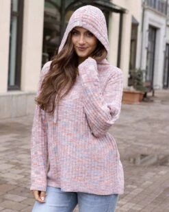 Blush Mélange Cloud Ribbed Hoodie - FINAL SALE -Active Aura Shop RibbedCloudHoodie BlushMelange 7
