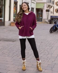 Mulberry Cloud Ribbed Hoodie - FINAL SALE -Active Aura Shop RibbedCloudHoodie Mulberry 5