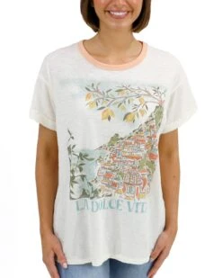 Rolled Sleeve Graphic Tee - La Dolce Vita -Active Aura Shop RolledSleeveGraphicTee LaDolceVita 2