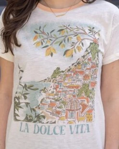 Rolled Sleeve Graphic Tee - La Dolce Vita -Active Aura Shop RolledSleeveGraphicTee LaDolceVita 7