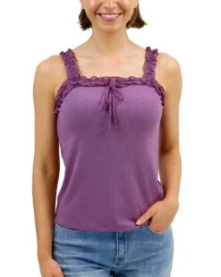 Ruffle Square Neck Cami In Purple Haze -Active Aura Shop RuffleSquareNeckCami PurpleHaze 1