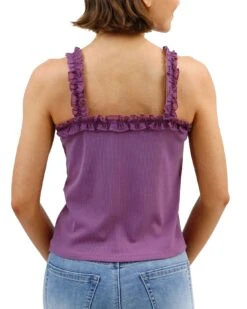 Ruffle Square Neck Cami In Purple Haze -Active Aura Shop RuffleSquareNeckCami PurpleHaze 13