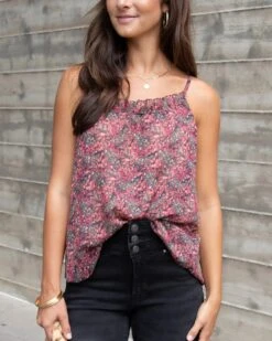 Ruffled Swing Watercolor Cami