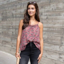 Ruffled Swing Watercolor Cami -Active Aura Shop RuffleSwingCami Watercolor 11