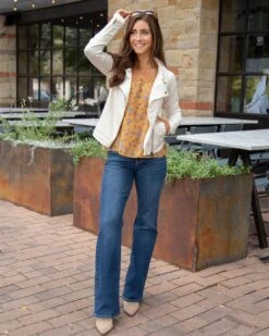 Ruffled Swing Mustard Floral Cami -Active Aura Shop RuffledSwingCami MustardFloral 11