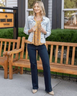 Ruffled Swing Mustard Floral Cami -Active Aura Shop RuffledSwingCami MustardFloral 2