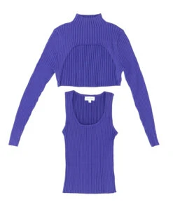 2-Piece Ribbed Shrug Gemstone Sweater -Active Aura Shop SS25 Flats 12