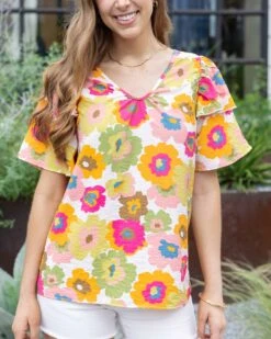 Multi Floral Summer Breeze Blouse