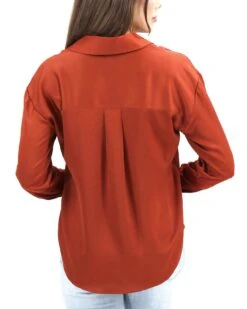 Satin Rust Button Down Top 17 Satin Rust Button Down Top -Active Aura Shop SatinButtonDownTop Rust 2 1
