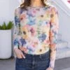 Scoop Neck Floral Mesh Top In Watercolor -Active Aura Shop ScoopNeckFloralMeshTop Watercolor 5