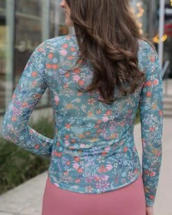 Scoop Neck Floral Mesh Top In Wild Flower -Active Aura Shop ScoopNeckFloralMeshTop WildFlower 8