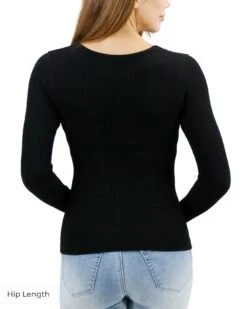 Scoop Neck Black Long Sleeve Brami -Active Aura Shop ScoopNeckLongSleeveBrami HipLength 3 1