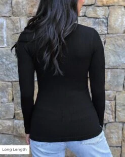 Scoop Neck Black Long Sleeve Brami -Active Aura Shop ScoopNeckLongSleeveBrami LongLength 4 1