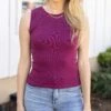 Seamless Cut-Out Layering Tank In Berry -Active Aura Shop SeamlessCutOutLayeringTank Berry 1