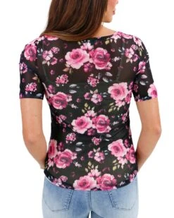 Short Sleeve Mesh Pink Rose Top -Active Aura Shop ShortSleeveMeshTop Rose 2 20b5ddd4 5696 4b93 b57d 4fae5f387d82