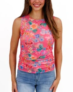 Sleeveless Mesh Coral Floral Tank -Active Aura Shop SleevelessMeshTank CoralFloral 1 a4d7bb3a ac4c 4d4c ad3d 6a6d33146b82