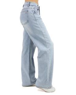 Slouchy Soft Wide Leg Jeans In Non Distressed Light-Wash -Active Aura Shop SlouchyDadJeans NonDistressed 13
