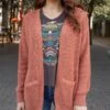 Slouchy Knit Baked Pumpkin Pocket Cardigan -Active Aura Shop SlouchyKnitPocketCardigan 3