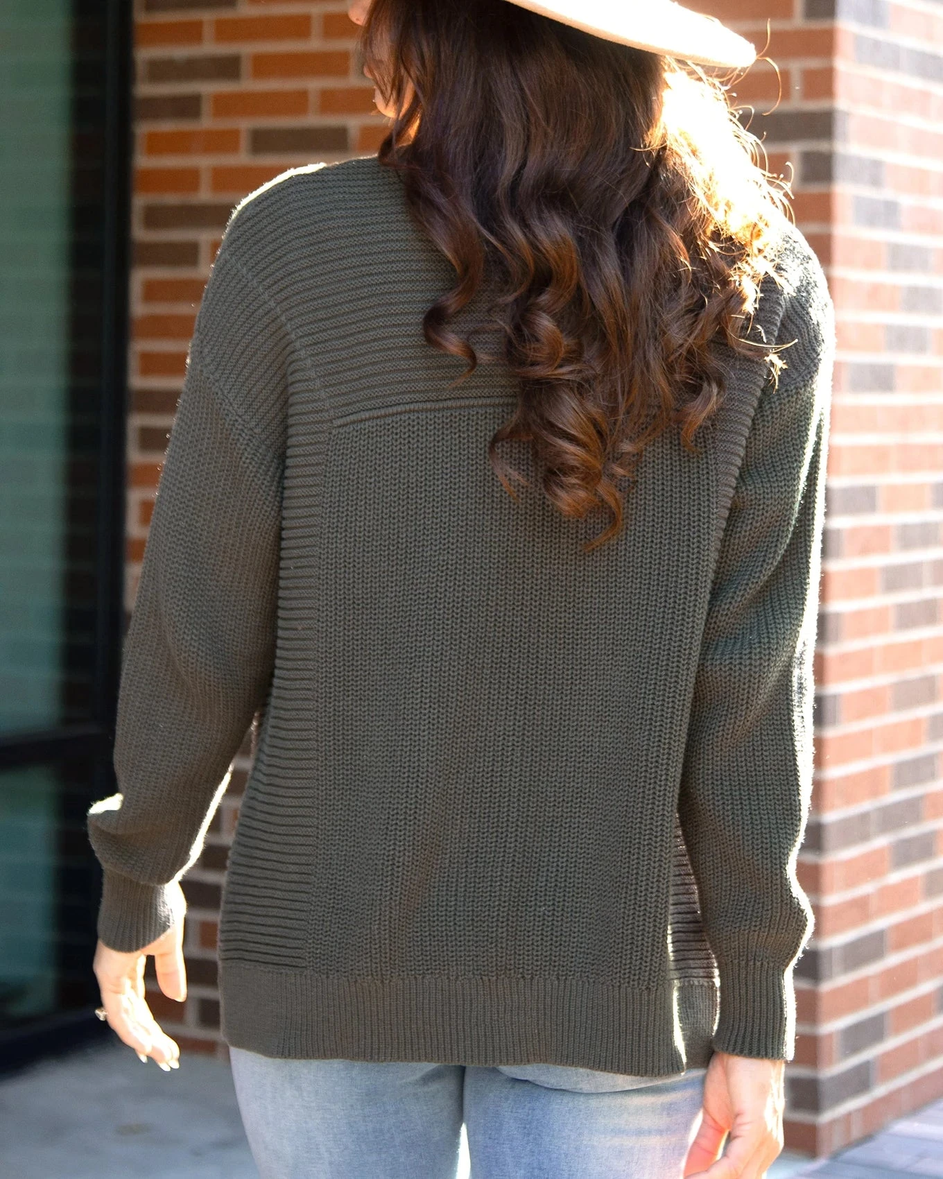 Slouchy Knit Deep Olive Pocket Cardigan 7 Slouchy Knit Deep Olive Pocket Cardigan - Image 5