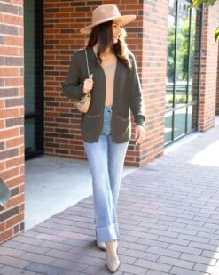 Slouchy Knit Deep Olive Pocket Cardigan 9 Slouchy Knit Deep Olive Pocket Cardigan -Active Aura Shop SlouchyKnitPocketCardigan DeepOlive 6 copy