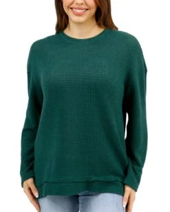 Slouchy Emerald Waffle Pullover -Active Aura Shop SlouchyWafflePullover Emerald 2