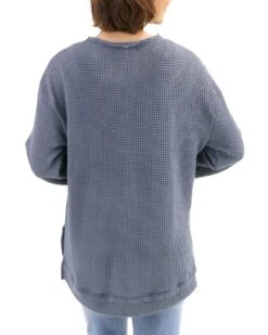 Slouchy Grey Waffle Pullover -Active Aura Shop SlouchyWafflePullover Grey 4