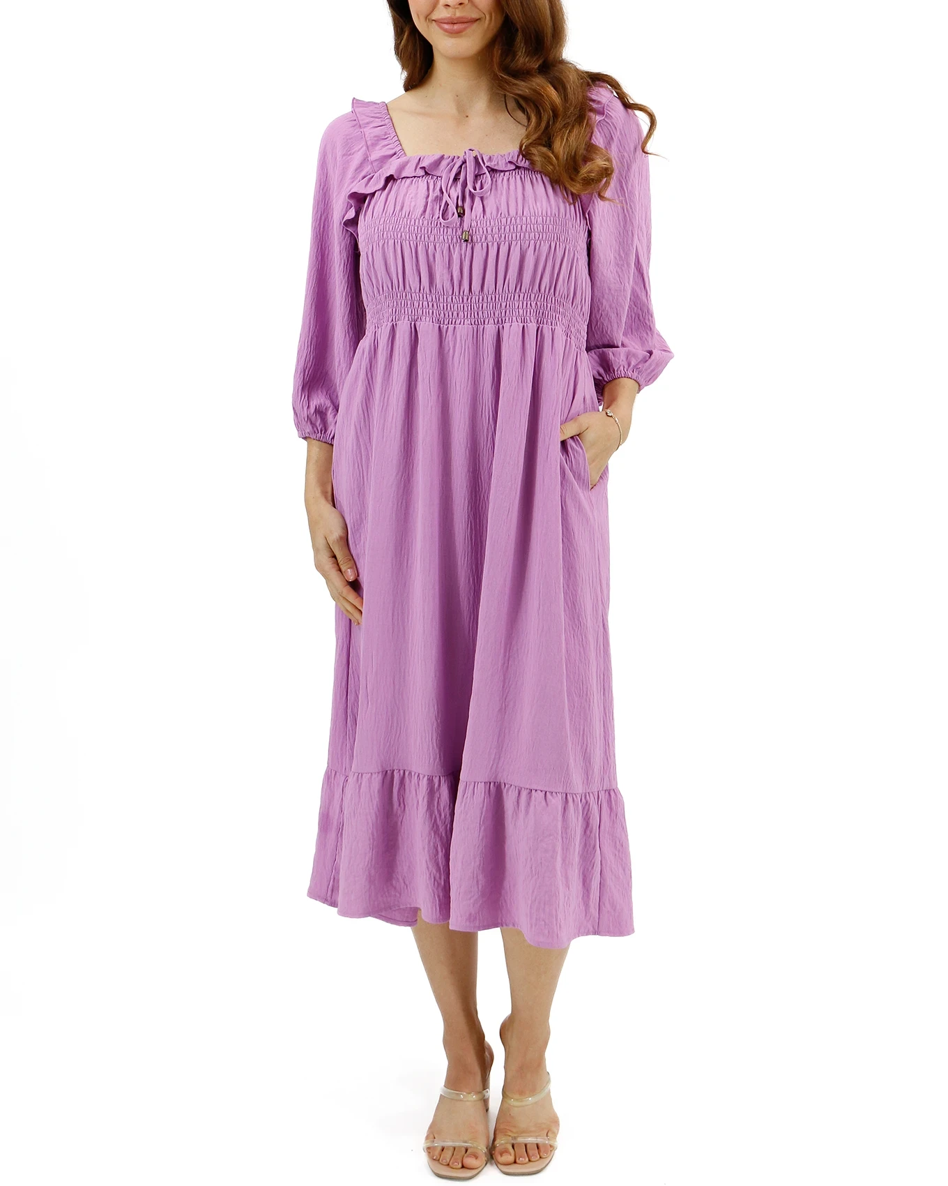 Smocked Ruffle Maxi Dress In Orchid 9 Smocked Ruffle Maxi Dress In Orchid - Image 7