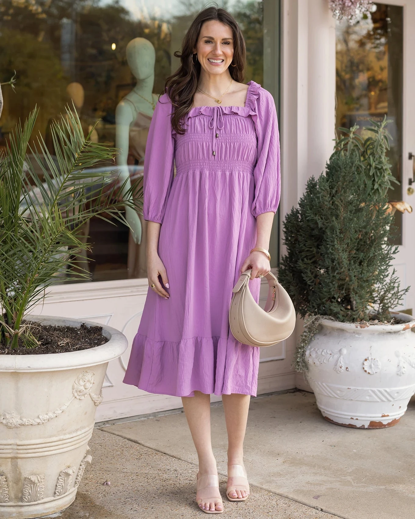 Smocked Ruffle Maxi Dress In Orchid 4 Smocked Ruffle Maxi Dress In Orchid - Image 2
