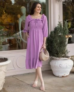 Smocked Ruffle Maxi Dress In Orchid 12 Smocked Ruffle Maxi Dress In Orchid -Active Aura Shop SmockedRuffleMaxi Orchid 5 3daa0f0a bd55 4805 82f3 6e7619af2e4f