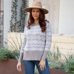 Bambü Snowflake Sweater -Active Aura Shop SnowflakeBambuSweater CaribouIvory 4