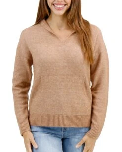 So Soft Camel Knit Sweater Hoodie -Active Aura Shop SoSoftKnitSweaterHoodie Camel 1 1